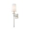 Z-Lite Ava 1 Light Wall Sconce, Brushed Nickel & White 804-1S-BN - alternate 1